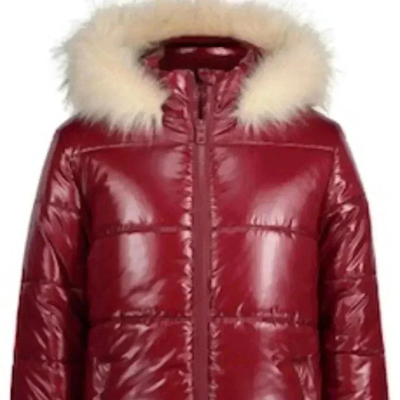NEW Hudson‎ Jeans Girl’s High Gloss Puffer Jacket Hooded Zip Up Size XL NWT - Picture 1 of 11